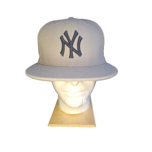 New York Yankees New Era 59fifty Grey with Blue Logo Men's Baseball Hat